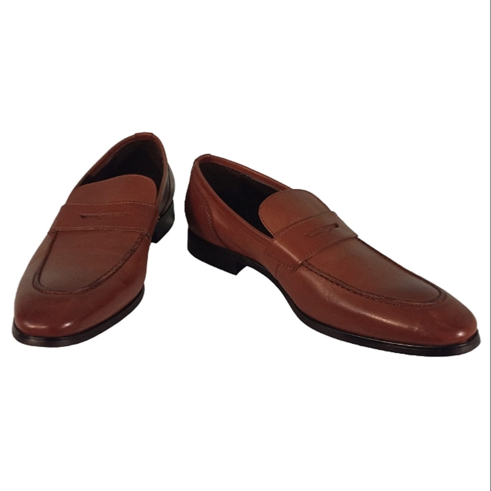 The Rail Men's Tan Slip On Leather Loafer Dress Shoe | US 10/EU 43
